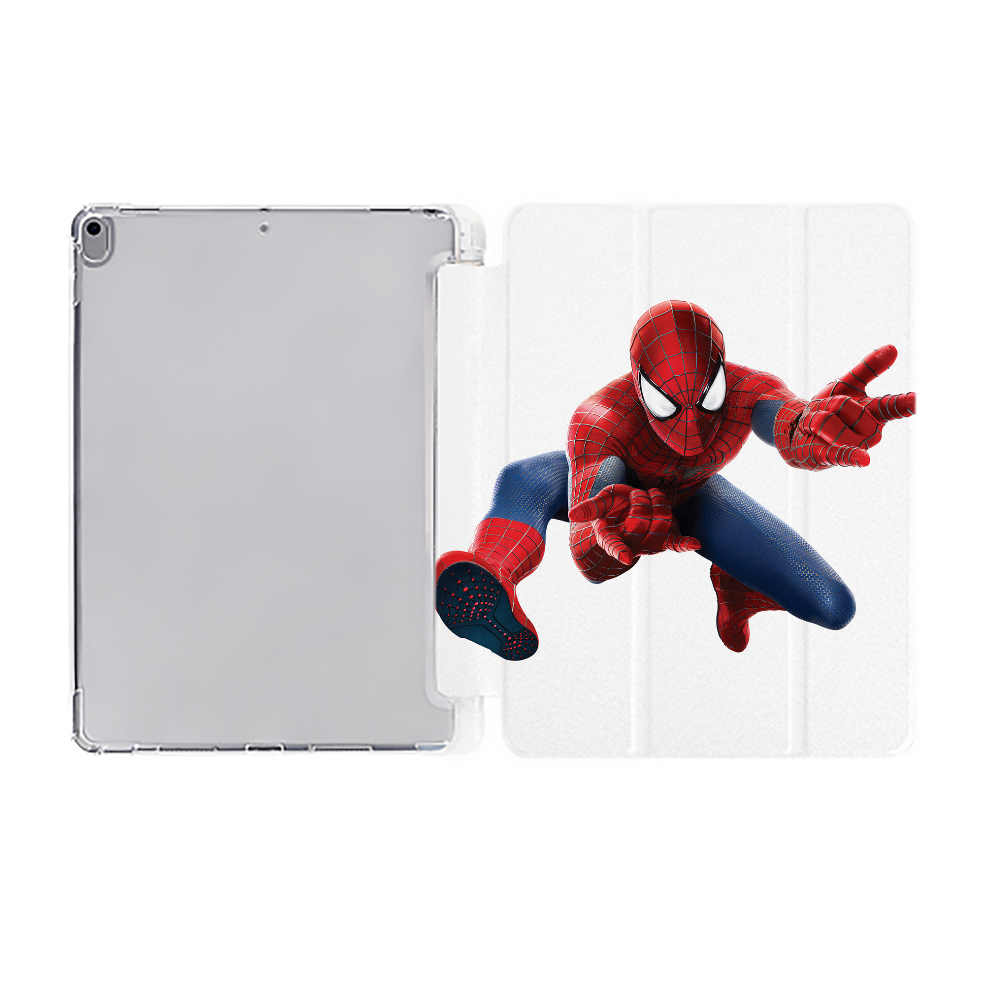 （画像用） Spider Man スパイダーマン IPad ケース ペン収納付き 三つ折りスタンド PUレザー×シリコン 対応機種9.5/10.5/10.9インチ